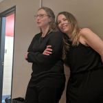 Rachel and Darcie in the green room